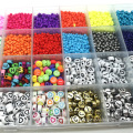 Shangjie OEM 24 Grid Alphabet Craft Beads Conjuntos Diy Vidry Letter Beads Kits Polymer Clay Crystal Seed Beads para joyas